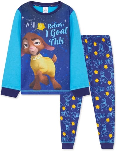 Disney meisjespyjama 2-delige set, broek en T-shirt voor meisjes van 3-12 jaar, wensmeisjes kerstcadeaus (blauw, 3-4 jaar)
