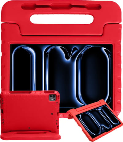 Hoesje - Geschikt voor Apple iPad Pro (2024/2025) - 11 inch - Kinderhoes Shockproof Bumper - Kidsproof Case - Tablethoes - Kinder Hoes Cover - Rood