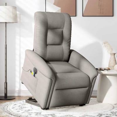 vidaXL - Sta-op-massagestoel - elektrisch - verstelbaar - stof - taupe