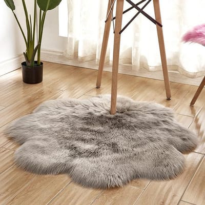 Kleden Bloemvormig Kleed Pluizig Pluche Huis Volledige Slaapkamer Woonkamer Kamer Ruimte Decoratie Erker Rood Puur Wit Zwart Kunstwol Kleed diameter 45cm
