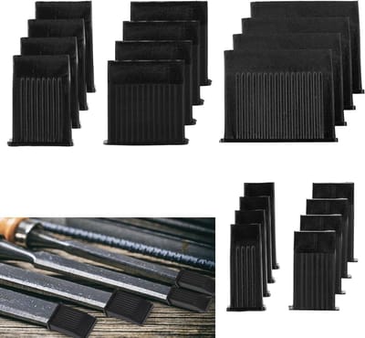 Beitel Randbeschermers - Blad Beschermkappen - Gereedschap Opbergen - Volledige Rand Bescherming - 20 Stuks - Zwart