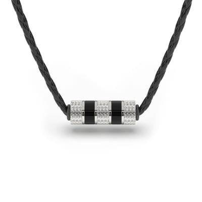 SERASAR Heren Lederen Ketting [Solid] - Zilver 50cm - Hals Sieraden Hanger