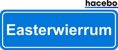 Hacebo - Plaatsnaam Sticker - 29x10 CM - Easterwierrum sticker - Verkeersborden sticker - grappige cadeaus - Easterwierrum