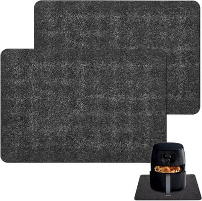 Set van 2 Warmtebestendige Airfryer Matten 44 x 30 cm Snijbare Antislip Viltmat voor Keukenblad en Warmtebescherming