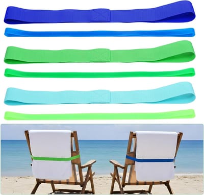 Strandlakenclips 6 Stuks - Grote Siliconen Rubberbanden - Multicolor - Voor het Bevestigen van Strandlakens - SnelShoppen