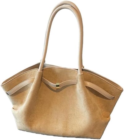 Suède handtas, dames schoudertas/handtas, ruime boodschappentas - abrikoos