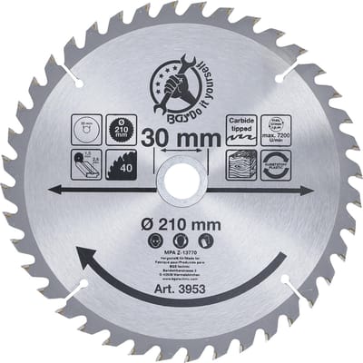 BGS HM cirkelzaagblad - Ø 210 x 30 x 2,6 mm - 40 tanden