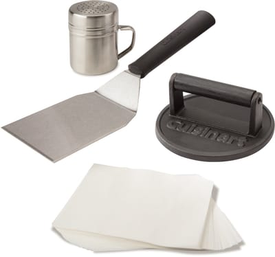 Cuisinart Hamburgerpers - Smash Burger Pers van Gietijzer - Hamburger Maker voor de Barbecue of Kookplaat - 17 cm
