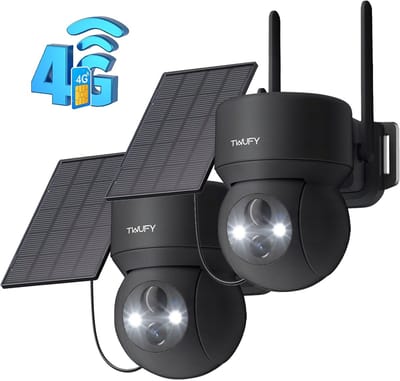 ieGeek Beveiligingscamera Draadloos Buiten – 2K 3MP FULL HD - Camerabewaking - Bewakingscamera Voor Buiten - Buitencamera - Buiten Camera Met Nachtzicht - Oplaadbaar - 3W Zonnepaneel - Zwart - 2 stuks
