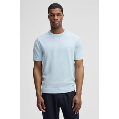 Gebreid shirt Loic, lichtblauw