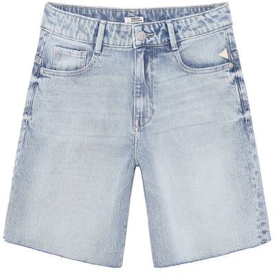 Indian Blue Jeans - Long Denim Short - Used Light Denim - Maat 128