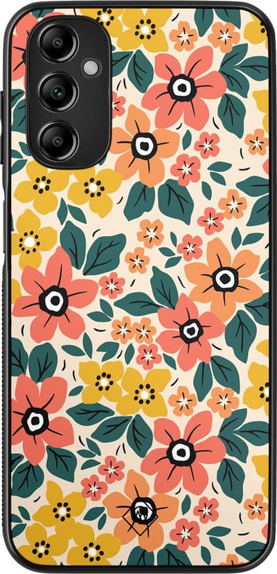 Casimoda® hoesje - Geschikt voor Samsung Galaxy A14 5G - Blossom - Zwart TPU Backcover - Bloemen - Multi