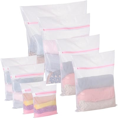Wasnet voor wasmachine, waszak met ritssluiting, herbruikbaar, voor ondergoed, sokken, babykleding, 5 maten
