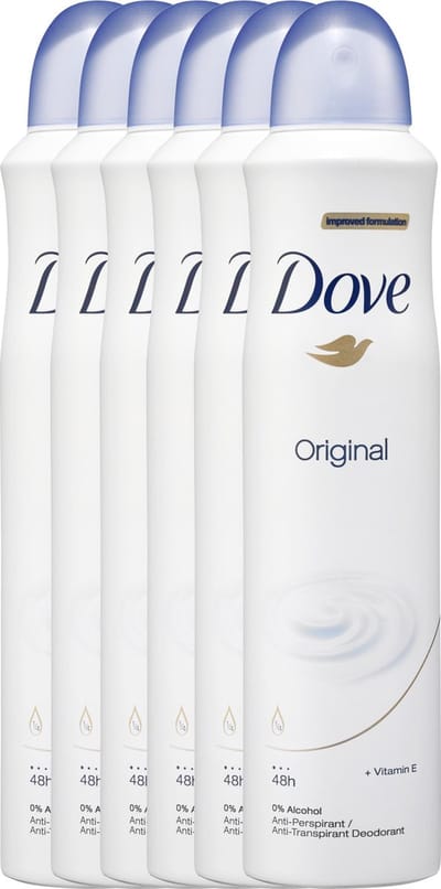 Dove Original Women - 6 x 250  ml - Deodorant Spray - Voordeelverpakking