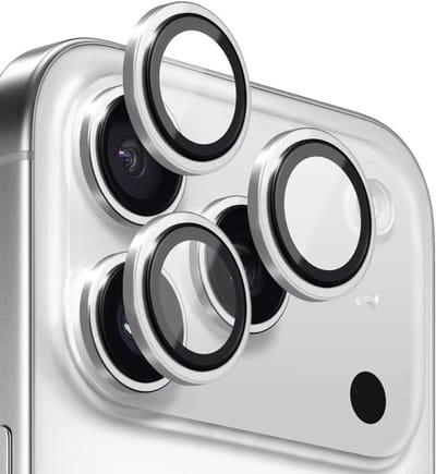 Mobile5 - Apple iPhone 17 Pro - Camera lens protector - Gehard glas - 9H Bescherming - Zilver