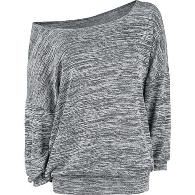 R.E.D. by EMP Gebreide trui - Oversized Melange Wideneck Sweater - S tot XXL - voor Vrouwen - grijs gemêleerd
