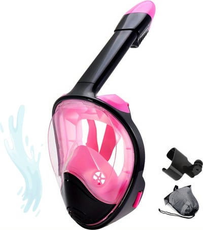 Xerolax Snorkelmasker - Volwassenen - Snorkel - Snorkelset - Duikbril - Full Face - S/M - Roze