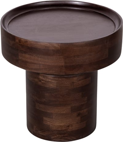 Lewis & Loft Bijzettafel Luus - Rond - FSC® mangohout - Rond ⌀50 - Walnoot bruin