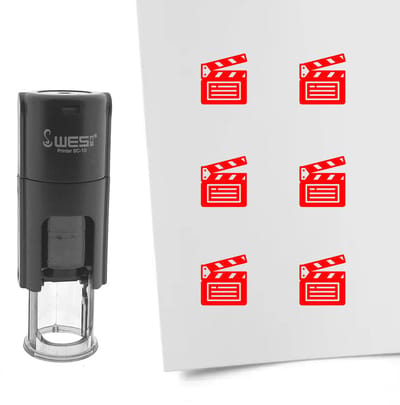 CombiCraft Stempel filmklapper 10mm rond rode inkt - per 1 stuk