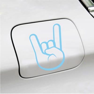 Bumpersticker - Rock N Roll - 12 X 9 - Licht Blauw