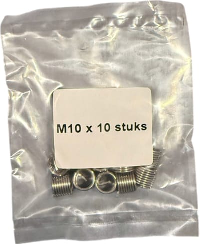 Helicoil set M10 x 1.5 - 1.5D per set 10st | Schroefdraad reparatieset M10 | Draadinsert set M10 x 1.5 | Draadreparatie M10 set | Helicoil M10 draadbus set | Draad reparatie M10 10 stuks | Germat helicoil set M10