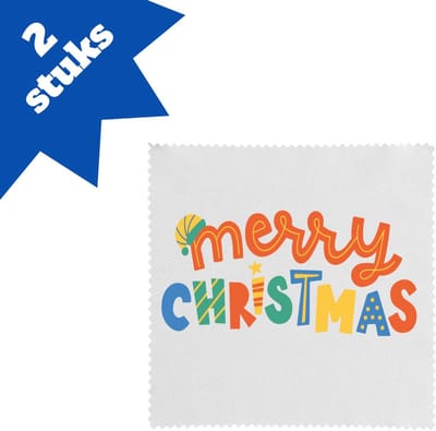 Akyol - kerst merry christmas brillendoekjes - Kerstmis - kerst beker - winter - kerst - christmas - kerst cadeau - 17,8 bij 17,8 cm - 2 stuks