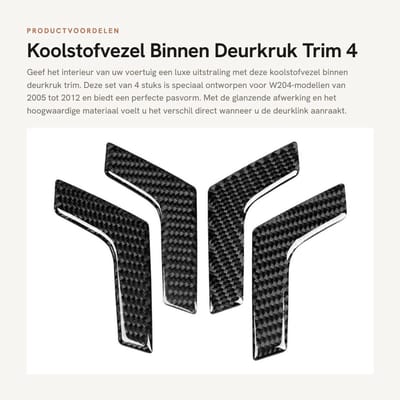 Dailygoods- Deurkruk Gloednieuw - Koolstofvezel - Glanzend - Zelfklevend - 4 Stuks - UV-beschermd - Deurklink