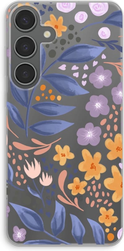 Case Company® - Hoesje geschikt voor Samsung Galaxy S24 Plus hoesje - Flowers with blue leaves - Soft Cover Telefoonhoesje - Bescherming aan alle Kanten en Schermrand