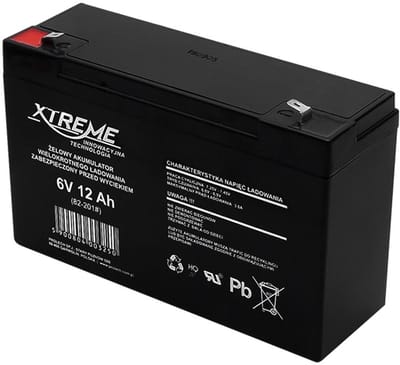 ACCU Gel batterij 6V 12Ah - Loodaccu - onderhoudsvrije AGM voor UPS