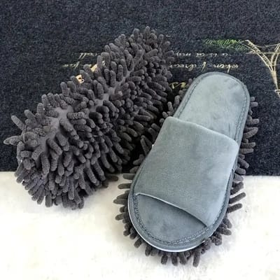 Daity 1 paar grijze afneembare pantoffels voor het dweilen van vloeren (one size fits all) - schoonmaakgereedschap - badkamerbenodigdheden
