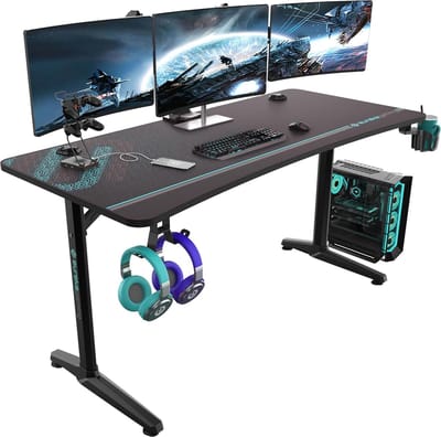 Computertafel met Ergonomische Hoofdtelefoonhaak - Ruim Werkblad - Duurzaam Materiaal - Eenvoudige Montage