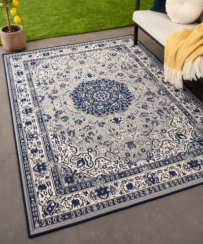 Vintage buitenkleed - Flip Agnes donkerblauw 160x220