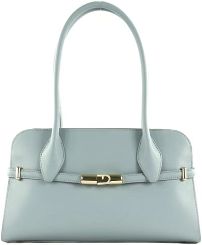 FURLA Leren Schoudertas Goccia Dome Shoulder Bag Nuvola Lichtblauw