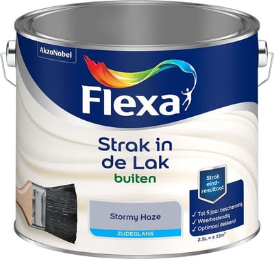 Flexa - Strak In De Lak Buitenlak Zijdeglans - Stormy Haze - Mengverf - 2,5 L
