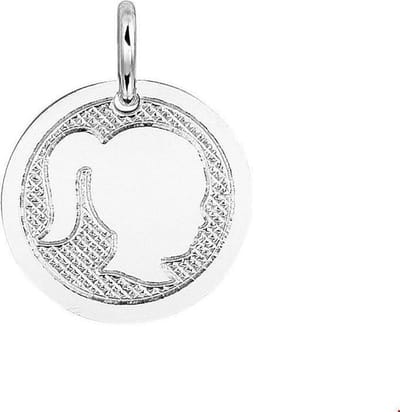 Zilver Gerhodineerde Hanger meisje poli/mat 1324750