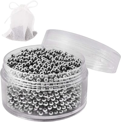 2000 RVS Reinigingsballen met Schoonmaakzak voor Flessen, Karaffen en Glazen Decanters, Herbruikbaar en Roestvrij voor Effectieve Reiniging