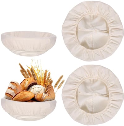 Dailygoods- Deegdoek 2 Stuks - Linnen/Katoen - Waterdicht - Afdekhoezen - Rijsmand - Hoogwaardig Materiaal - 25x25 cm - Brooddoek