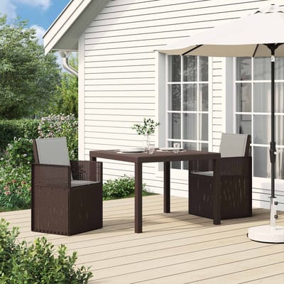 vidaXL - Tuinstoelen - 2 - st - Bruin - en - lichtgrijs - PP