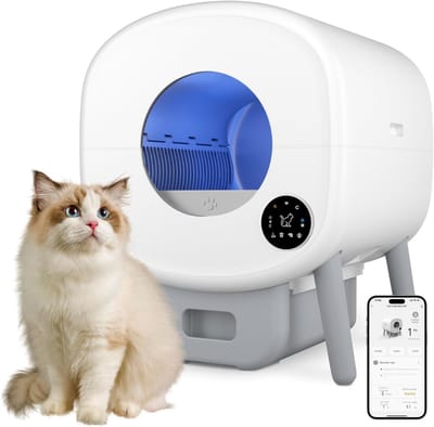 DnA® Elektrische Kattenbak - Electrische Kattenbak Zelfreinigend - Electrische Kattenbak - Wit - 55cm x 53cm x 68cm