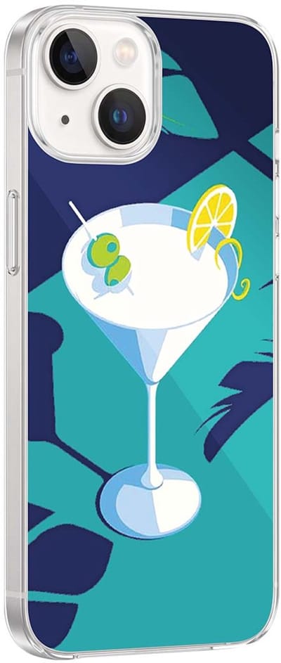 Bigben Connected, Hoesje geschikt voor iPhone 13/14 - Hars Cocktail Blauw Spiegel Effect, Blauw