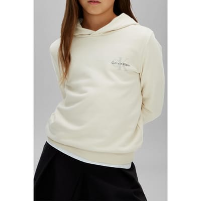 Calvin Klein Unisex Small Monogram Hoodie White Gray Taglia: 10 | Abbigliamento Sportivo Outlet | kids | Grigio