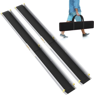 ACXIN Rolstoelhelling Verstelbare Aluminium Telescoop Oprijplaat Draagvermogen 300 Kg - Lengtebereik 106,5‑183 cm