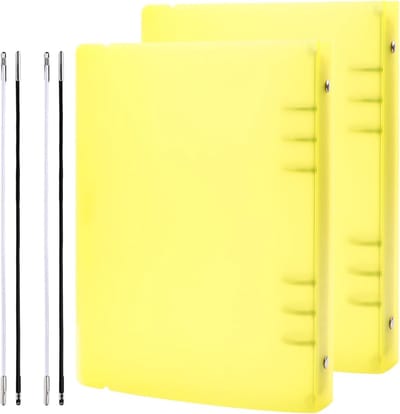 Set van 2 A5 6-Ring Binder Covers van Transparant Zacht PVC voor Navulbare Notitieboekjes met Matte Afwerking voor Stempels en Stansopslag (Geel)