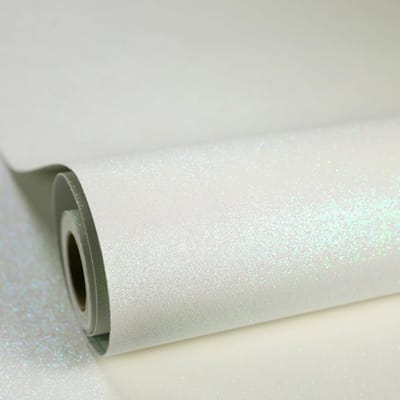Zelfklevend Behang - Glitter Folie - Meubel Decoratie - Verwijderbaar Zonder Lijmresten - 40cm x 3m - Wit Glitter