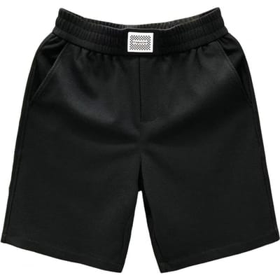 Short d'été mi-hauteur pour hommes, taille élastique, jambes larges, couleur unie, pantalon court de Sport décontracté, Streetwear M noir