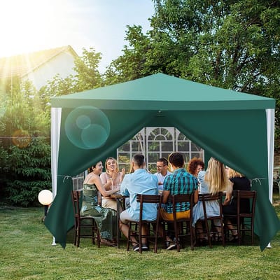 Partytent - Feesttent Tuintent - Feestelijke Bijeenkomsten - Waterdicht UV-bestendig - 3x3m - Groen