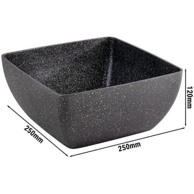 GGM Gastro (6 Stück) Schale - FROSTFIRE - Aluminium - 3,8 Liter - 250x250mm - Grau-gesprenkelt