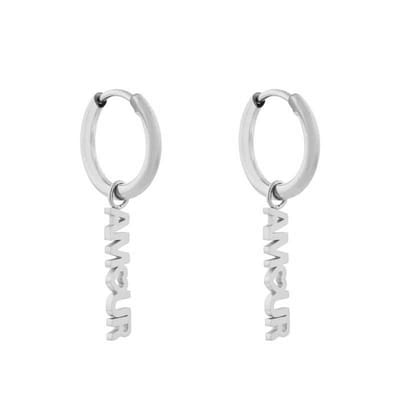 Essentialistics - Oorbellen minimalistisch amour - Zilver - Stainless steel (verkleurt niet) - Kliksluiting