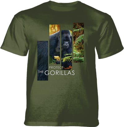T-shirt Protect Gorilla Split Portrait Green S