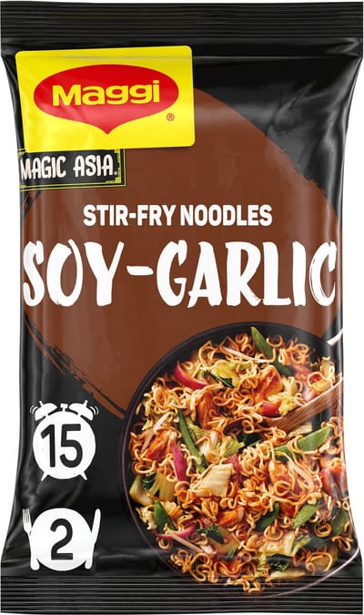 Maggi Stir-fry Noodles Soy Garlic - 10 stuks x 185g - Voordeelverpakking